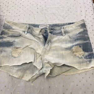 Express distressed jean shorts